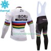Radbekleidung Radtrikot Langarm + Lang Trägerhose 2017 Bora-Hansgrohe Winter Thermal Fleece N002